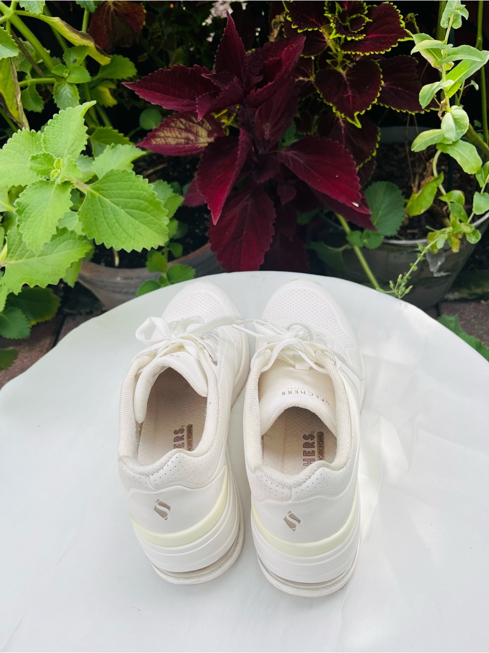 Skechers Women's Cream Lace-Up Athletic Sneakers - Picture 2 of 7
